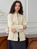 Women's Ivory Mandarin Collar Jacket